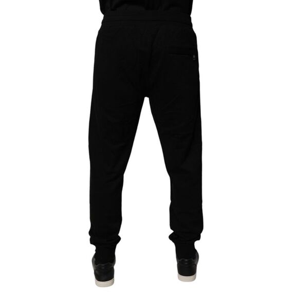 Dolce & Gabbana Black Cotton Mid Waist Jogger SweatMen's Men's Pants